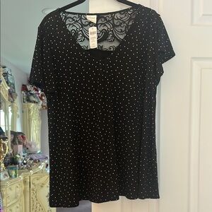 Soma Black and Pink Short Sleeved M Cool Nights Top NWT